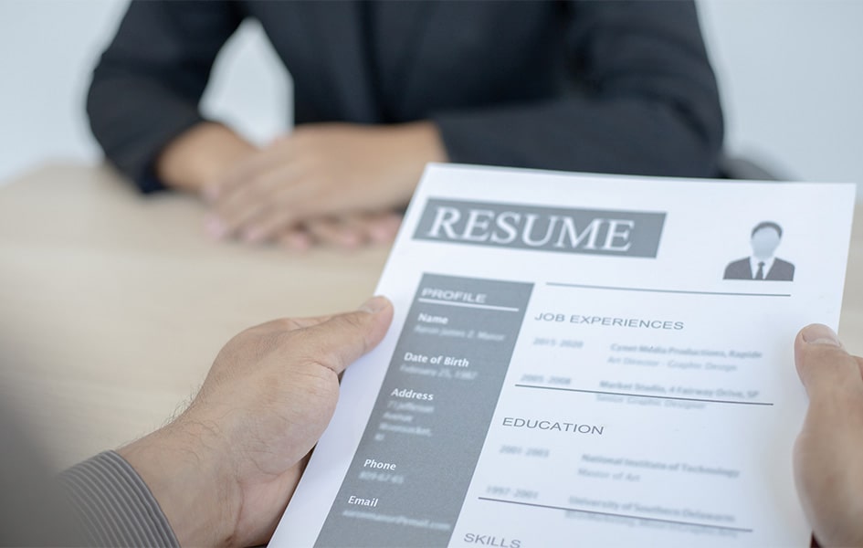 Close Up View Of Job Interview In Office