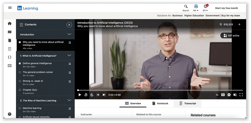 Artificial Intelligence Course by LinkedIn