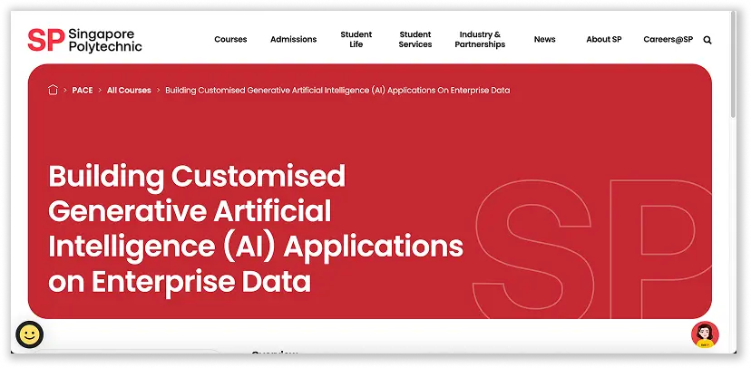 Customised Gen AI Applications on Enterprise Data Course from Singapore Polytechnic
