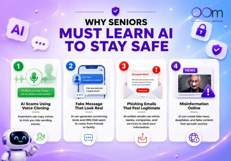 Infographics of Why Seniors Must Learn AI by OOm Institute