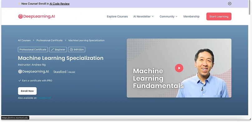 Deep Learning AI AI & ML Certificate