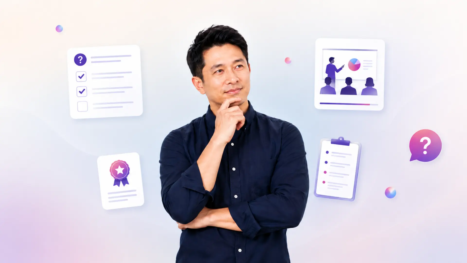 Questions to ask corporate training provider banner by OOm Institute