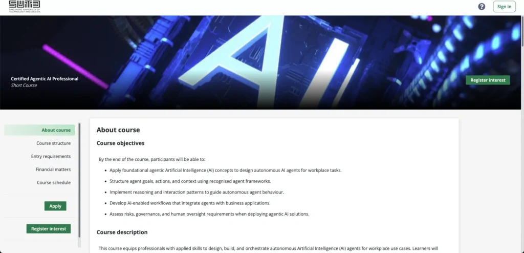SUTD's Agentic AI course