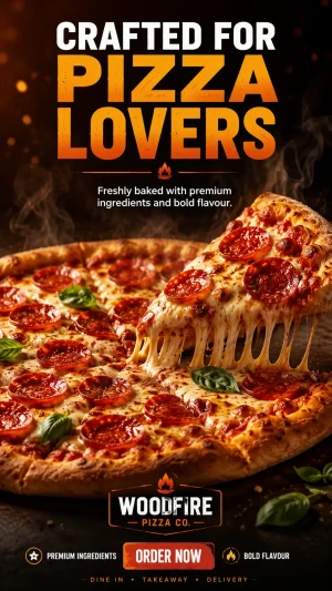 Pizza ad creative prompt by OOm Institute