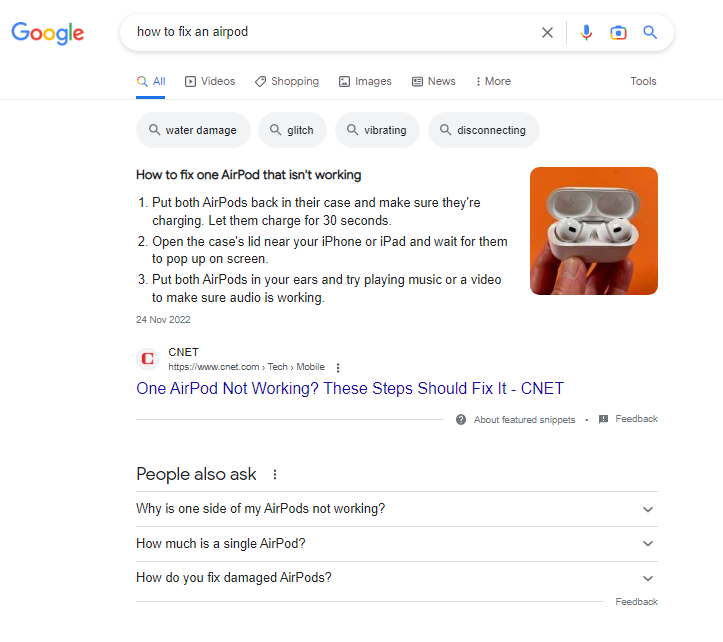 Example Of Featured Snippets