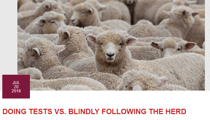 Doing Tests vs Following the Herd