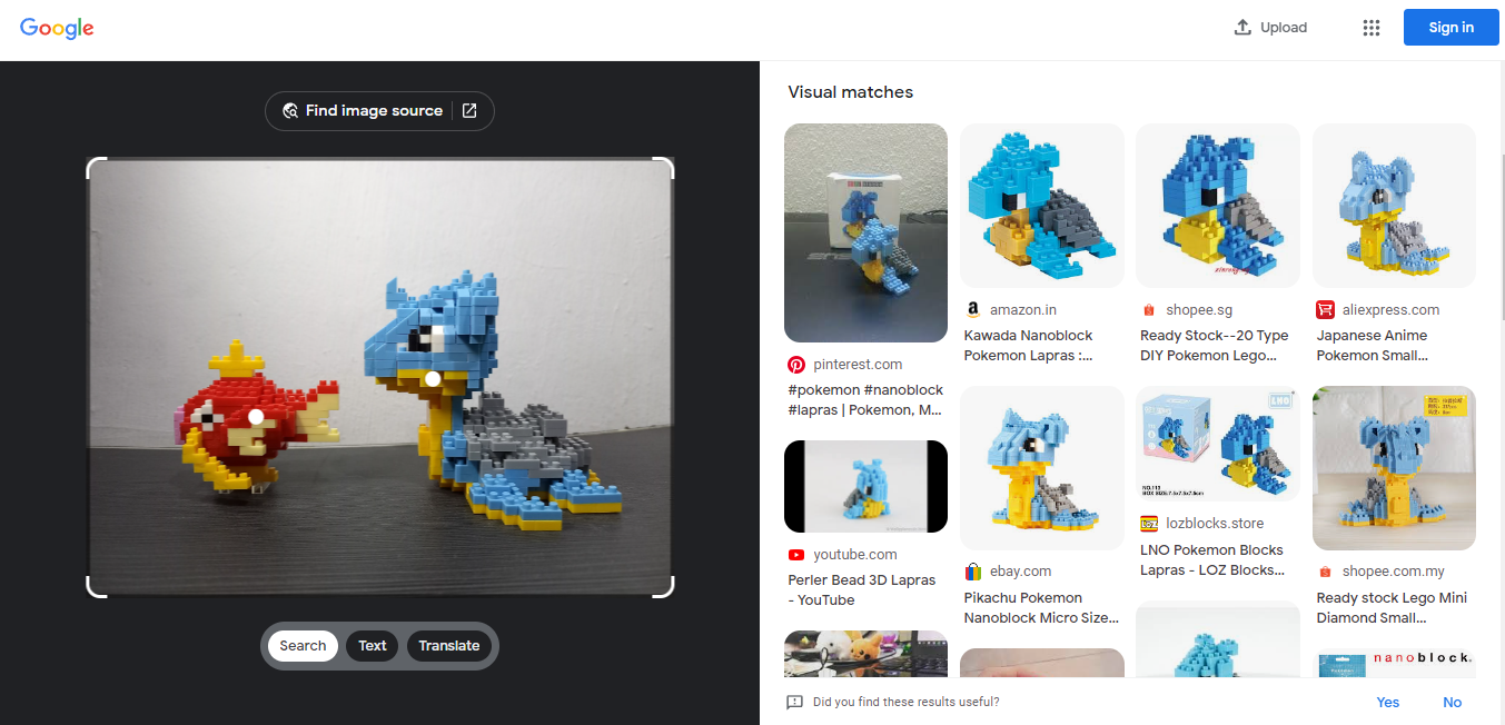 Visual Search Results