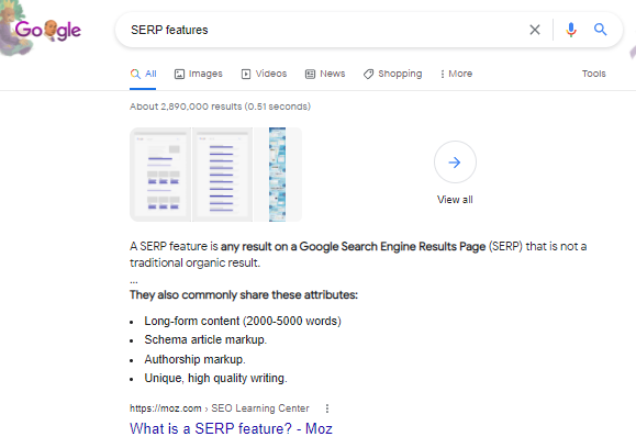 Featured Snippets SERP Features