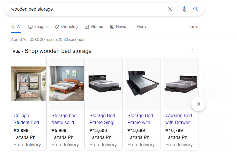 Example Of Google Shopping Ads