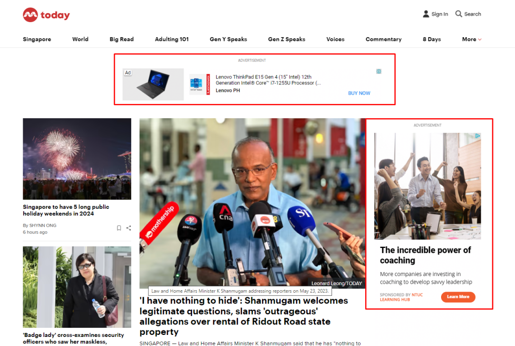 Two Examples Of Display Ads