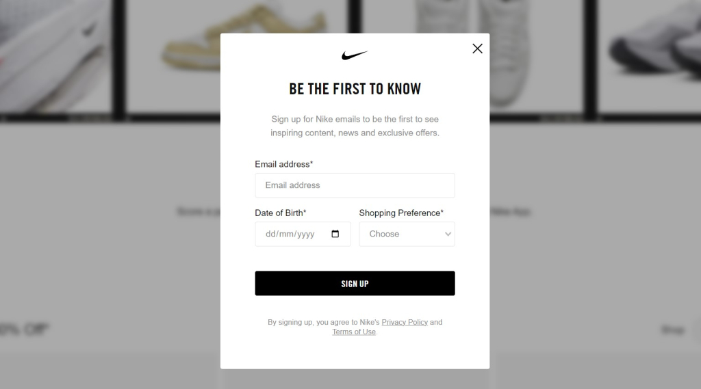 Example Of Popup Ads Nike