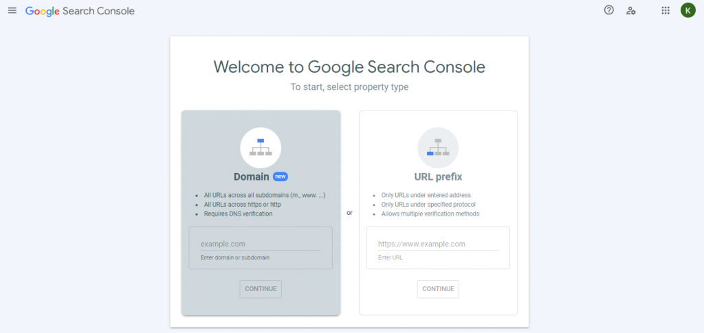 Google Search Console Dashboard