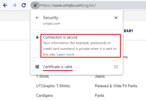 UNIQLO SSL Certificate