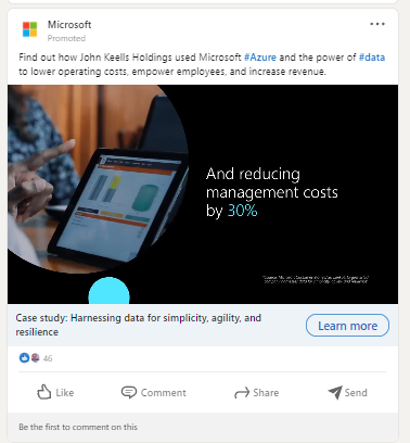 LinkedIn sponsored content