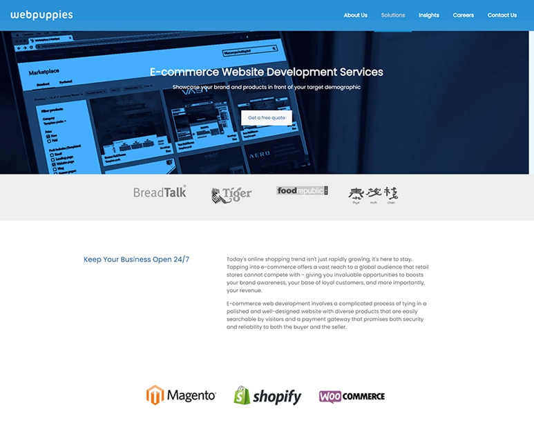 webpuppies ecommerce web development