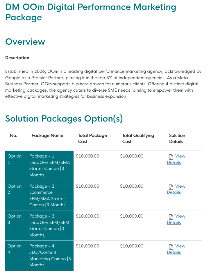 OOm Digital Performance Marketing Package Solutions