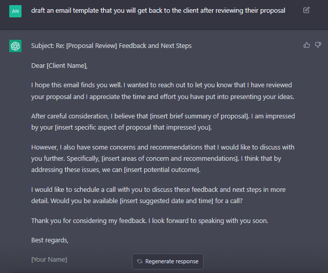 Draft An Email Template With The Help Of ChatGPT
