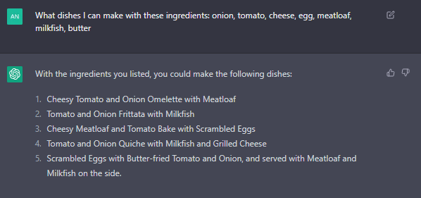 Explore Recipe Ideas With ChatGPT