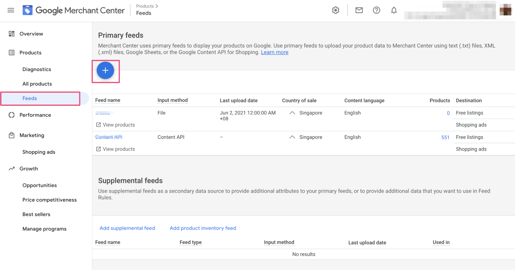 Google Merchant Centre Dashboard