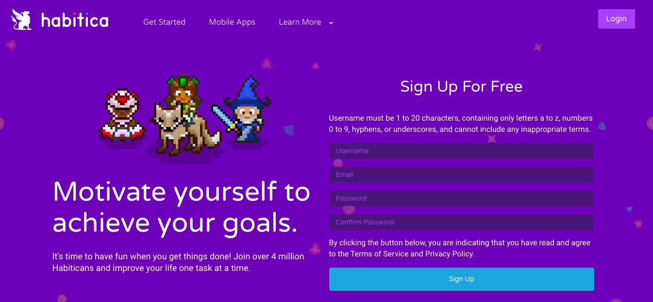 Habitica Sign up