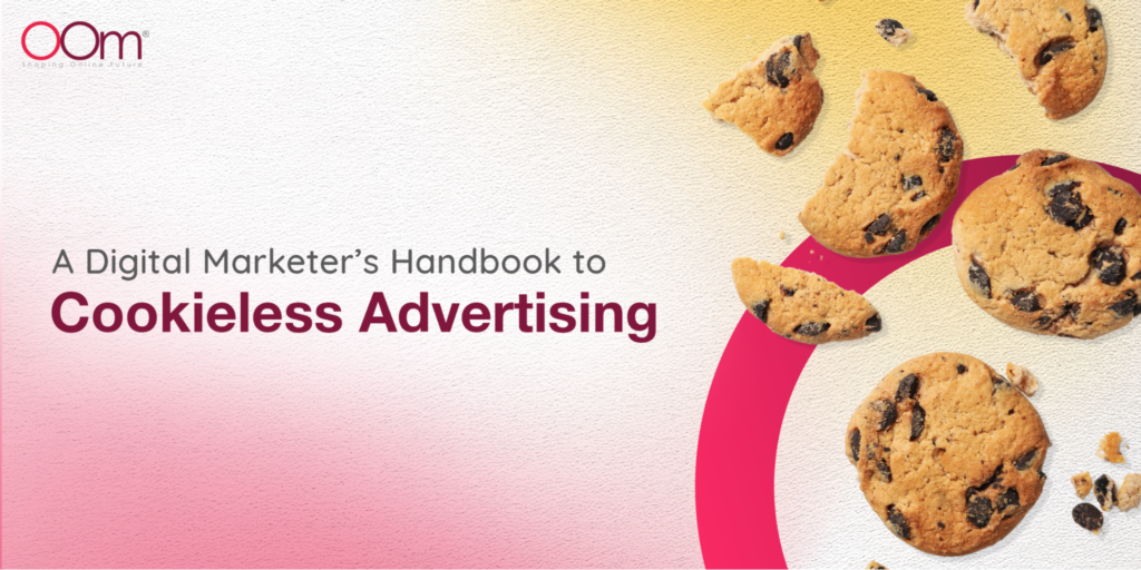 The image features the text A Digital Marketer's Handbook to Cookieless Advertising