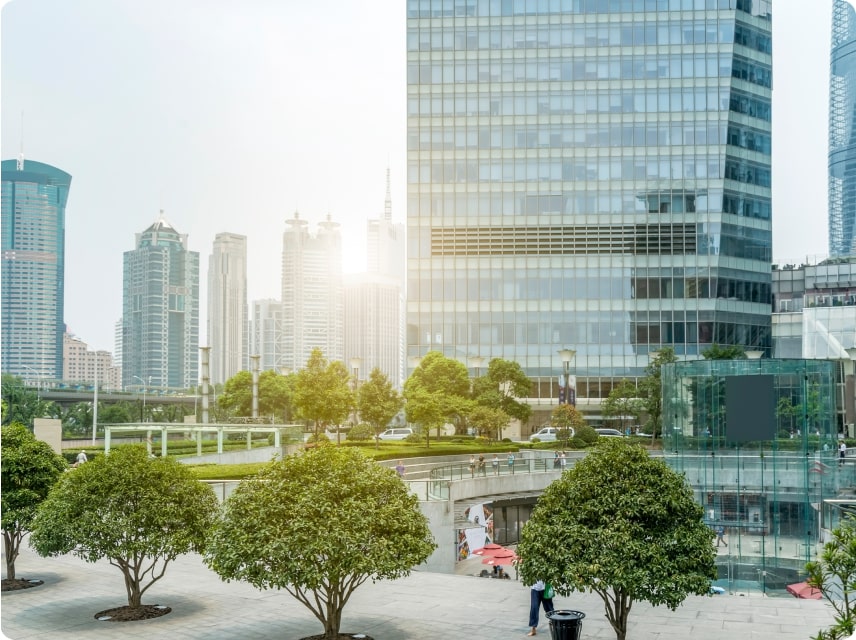 Modern business district in Singapore
