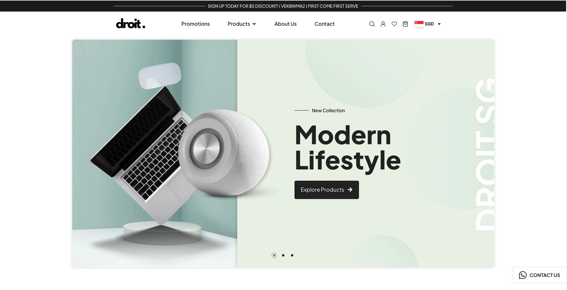 E-commerce website design example by OOm
