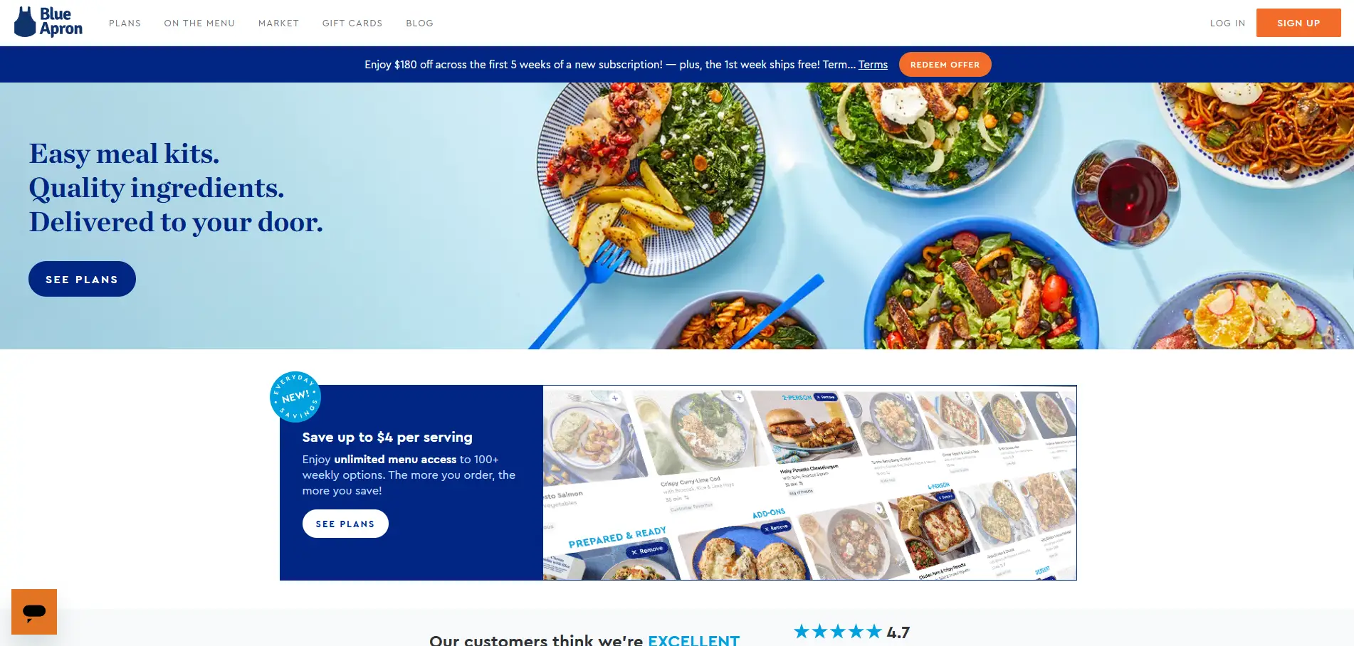 Blue Apron simplifies the often complex process of choosing and preparing meal kits, and its user-friendly website design reflects that mission. Step-by-step visuals, intuitive menu previews, and a streamlined sign-up flow help users navigate the logistics of meal planning with ease. The design builds user confidence while showcasing variety, convenience, and food quality.
